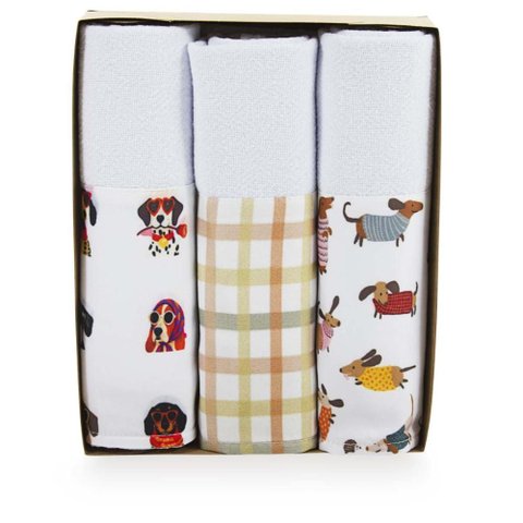 Kit Pano de Copa Essencial Cachorrinho 3 Peças - Catran Estampado