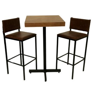 Conjunto de Bistrô Ibiza com 2 Banquetas - Dg Móveis:imbuia/marron