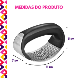 Amassador Espremedor Triturador Inox de Alho Tempero Esmagador Manual de Pressão Utensílio Cozinha - 7