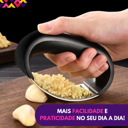 Amassador Espremedor Triturador Inox de Alho Tempero Esmagador Manual de Pressão Utensílio Cozinha - 5