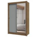 Ver imagem 3 de Guarda-roupa Solteiro 2 Portas de Correr com Espelho 2 Gavetas Rustic/cinza Vivare Madesa