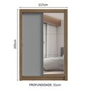 Ver imagem 4 de Guarda-roupa Solteiro 2 Portas de Correr com Espelho 2 Gavetas Rustic/cinza Vivare Madesa
