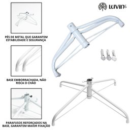Árvore de Natal Alpina Neve Grande Nevada Luxo 1.80 Pinheiro 600 Galhos Branca Cheia - 5