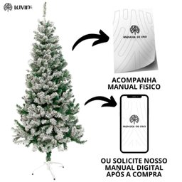 Árvore de Natal Alpina Neve Grande Nevada Luxo 1.80 Pinheiro 600 Galhos Branca Cheia - 9