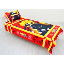 Jogo De Lençol Decorativo E Fronha Solteiro , Naruto Mod 2 Kit 2 pçs - 2