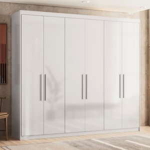 Roupeiro de Casal Venice 100% Mdf 2 Gavetas - Branco Demóbile
