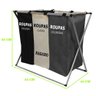 Cesto de Roupa Suja Organizador 3 Divisórias Dobrável - 65 X 40 X 60cm - 8