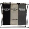 Cesto de Roupa Suja Organizador 3 Divisórias Dobrável - 65 X 40 X 60cm - 3