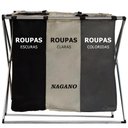 Ver imagem 3 de Cesto de Roupa Suja Organizador 3 Divisórias Dobrável - 65 X 40 X 60cm