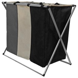 Cesto de Roupa Suja Organizador 3 Divisórias Dobrável - 65 X 40 X 60cm - 6