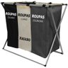 Cesto de Roupa Suja Organizador 3 Divisórias Dobrável - 65 X 40 X 60cm - 4
