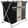 Cesto de Roupa Suja Organizador 3 Divisórias Dobrável - 65 X 40 X 60cm - 1