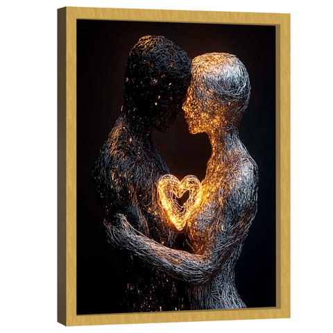 Quadro Decorativo Casal Fios de Metal