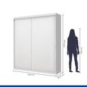 Ver imagem 2 de Guarda Roupa Solteiro 2 Porta de Correr Kiara -Mt- Rei de Casa Branco