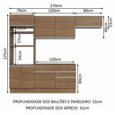 Ver imagem 4 de Armário de Cozinha Completa 270cm Rustic Glamy Madesa 14