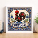 Ver imagem 1 de Quadro Galo de Barcelos Portugal 33x33cm Mold Branca