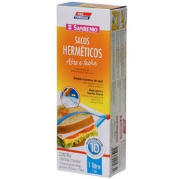 10 Sacos Herméticos Plásticos para Alimentos Abre Fecha 1l Sanremo - 1