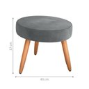 Ver imagem 2 de Puff Redondo para Sala Suiça Veludo Cinza
