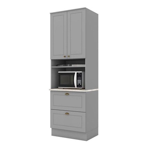 Torre Quente 1 Forno Nova York Cinza com Tampo Calcare - Henn
