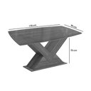 Ver imagem 2 de Mesa para Cozinha Amora com Tampo Madeirado com Vidro 90x170cm Nogueira Off White Vidro Off White