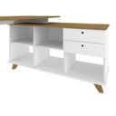 Ver imagem 6 de Kit Home Office Completo Escrivaninha Mesa Escritório em L Gold com Gaveteiro Branco/Olmo Artany