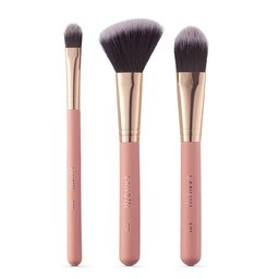 Kit Pincel Maquiagem 3 Peças Gold Lenossi Rose - 1