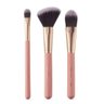 Kit Pincel Maquiagem 3 Peças Gold Lenossi Rose - 1