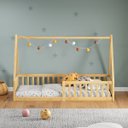Ver imagem 2 de Cama Infantil Montessoriana Solteiro Madeira Casinha de Chão Nicolas Natural Idimex