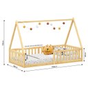 Ver imagem 4 de Cama Infantil Montessoriana Solteiro Madeira Casinha de Chão Nicolas Natural Idimex