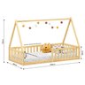 Cama Infantil Montessoriana Solteiro Madeira Casinha de Chão Nicolas Natural Idimex - 4