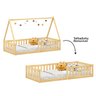 Cama Infantil Montessoriana Solteiro Madeira Casinha de Chão Nicolas Natural Idimex - 5
