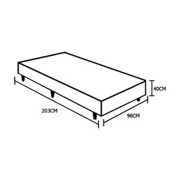 Base Box Solteirão Blindado NK Camas Sintético Preto 40x96x203 - 1
