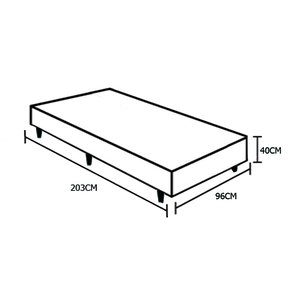 Base Box Solteirão Blindado NK Camas Sintético Preto 40x96x203