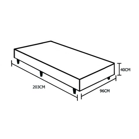 Base Box Solteirão Blindado NK Camas Sintético Preto 40x96x203