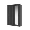 Guarda Roupa Solteiro 2 Portas Darvi Lux Carraro Ripado Preto Touch - 6