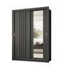 Guarda Roupa Solteiro 2 Portas Darvi Lux Carraro Ripado Preto Touch - 8
