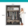 Guarda Roupa Solteiro 2 Portas Darvi Lux Carraro Ripado Preto Touch - 11