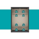 Ver mais imagens de Guarda Roupa Solteiro 2 Portas Darvi Lux Carraro Ripado Preto Touch