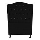 Ver imagem 1 de Cabeceira de Cama Box Princesa Solteiro 90 Cm Botão Strass Suede Preto Eli Móveis