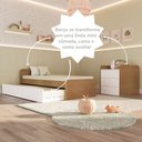 Ver mais imagens de Berço Multifuncional Americano Bicama Gaveteiro Cléo 100% MDF com Bétula Branco