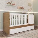 Ver imagem 1 de Berço Multifuncional Americano Bicama Gaveteiro Cléo 100% MDF com Bétula Branco