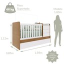 Ver imagem 4 de Berço Multifuncional Americano Bicama Gaveteiro Cléo 100% MDF com Bétula Branco