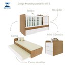 Ver imagem 5 de Berço Multifuncional Americano Bicama Gaveteiro Cléo 100% MDF com Bétula Branco