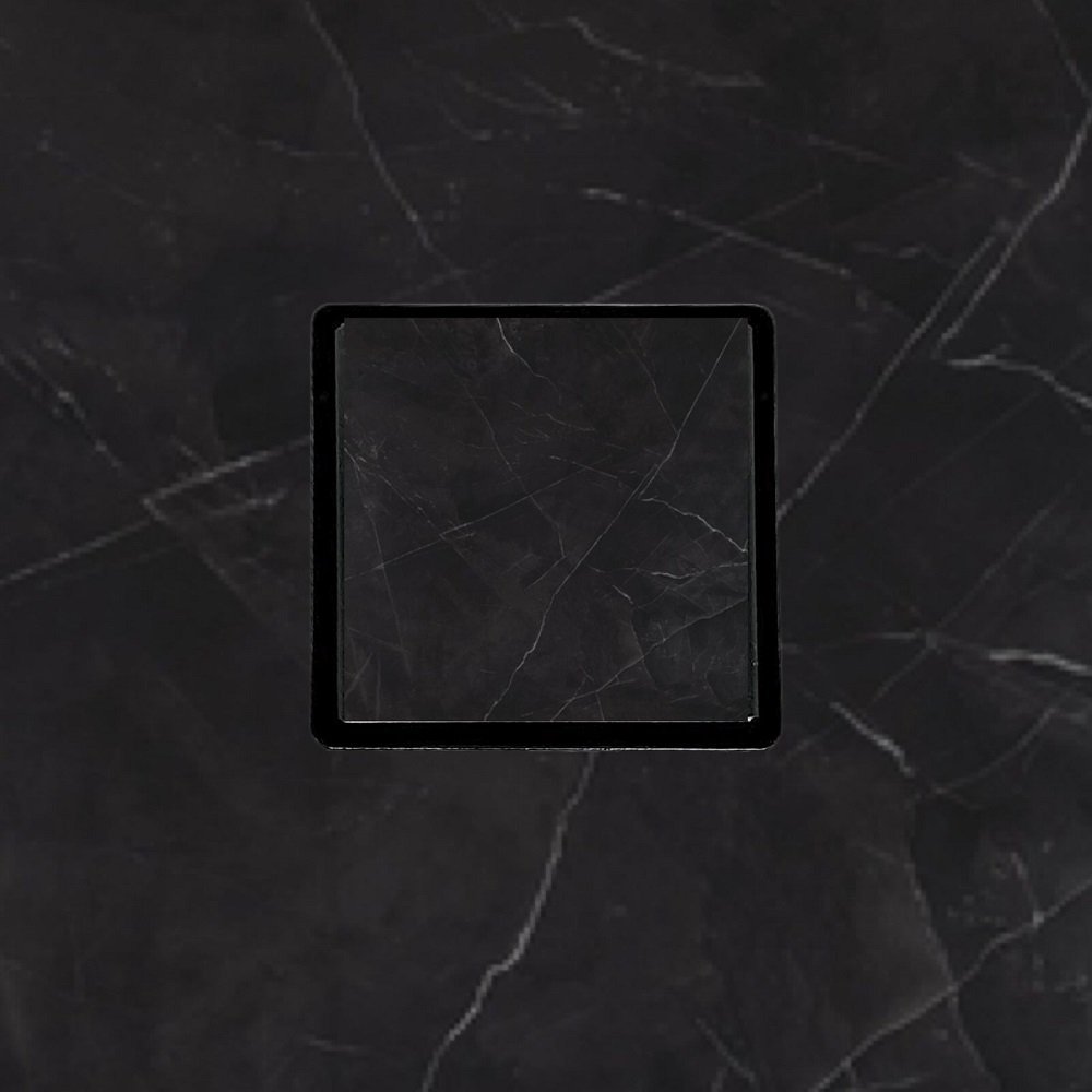 Ralo em metal Square Tampa Oculta Invisivel 10x10 preto - 4