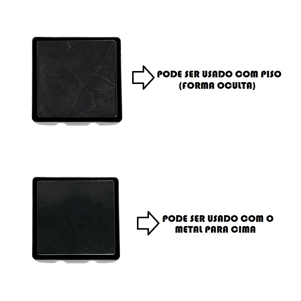Ralo em metal Square Tampa Oculta Invisivel 10x10 preto - 5