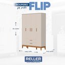 Ver imagem 3 de Quarto de Bebê Flip com Cômoda Sapateira Areia Acetinado com Colchão Ortobom - Reller