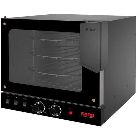 Forno de Pizza Pão de Queijo Turbo Rotativo 2 em 1 com 4 Esteiras 220v Saro