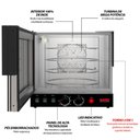 Ver imagem 4 de Forno de Pizza Pão de Queijo Turbo Rotativo 2 em 1 com 4 Esteiras 220v Saro