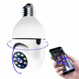 Câmera de Espiã Visão Noturna Panorâmica Rotativa 360 Wifi - 1