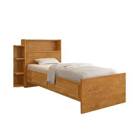 Cama Solteiro Isa com Gavetas Laterais com Colchão D20 para Quarto Moderno e Funcional - Nature